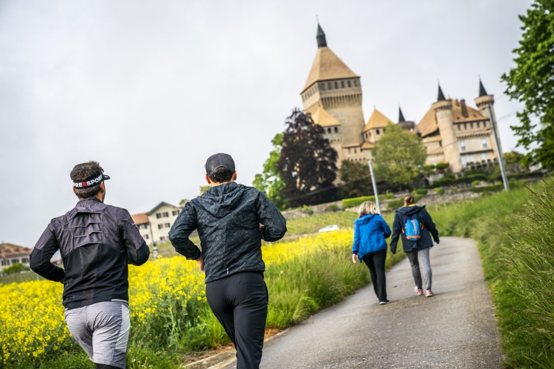 Le parcours de 10 km offre une vue imprenable sur le château de Vufflens.